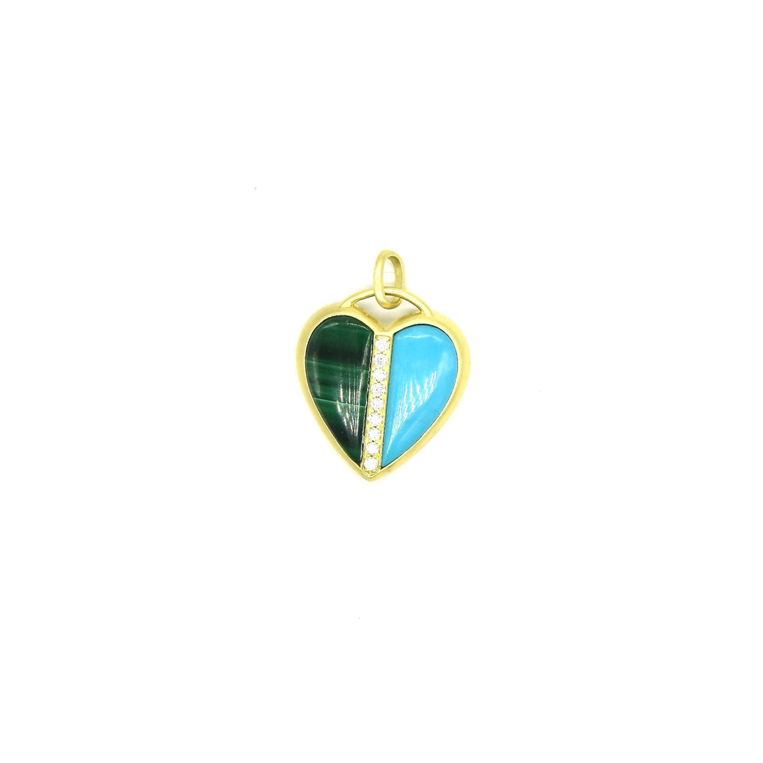 Half My Heart Malachite & Turquoise Pendant