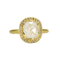 PETAL HALO RING WITH ICEY RUSTIC DIAMOND