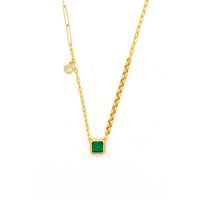 EMERALD BEZEL NECKLACE