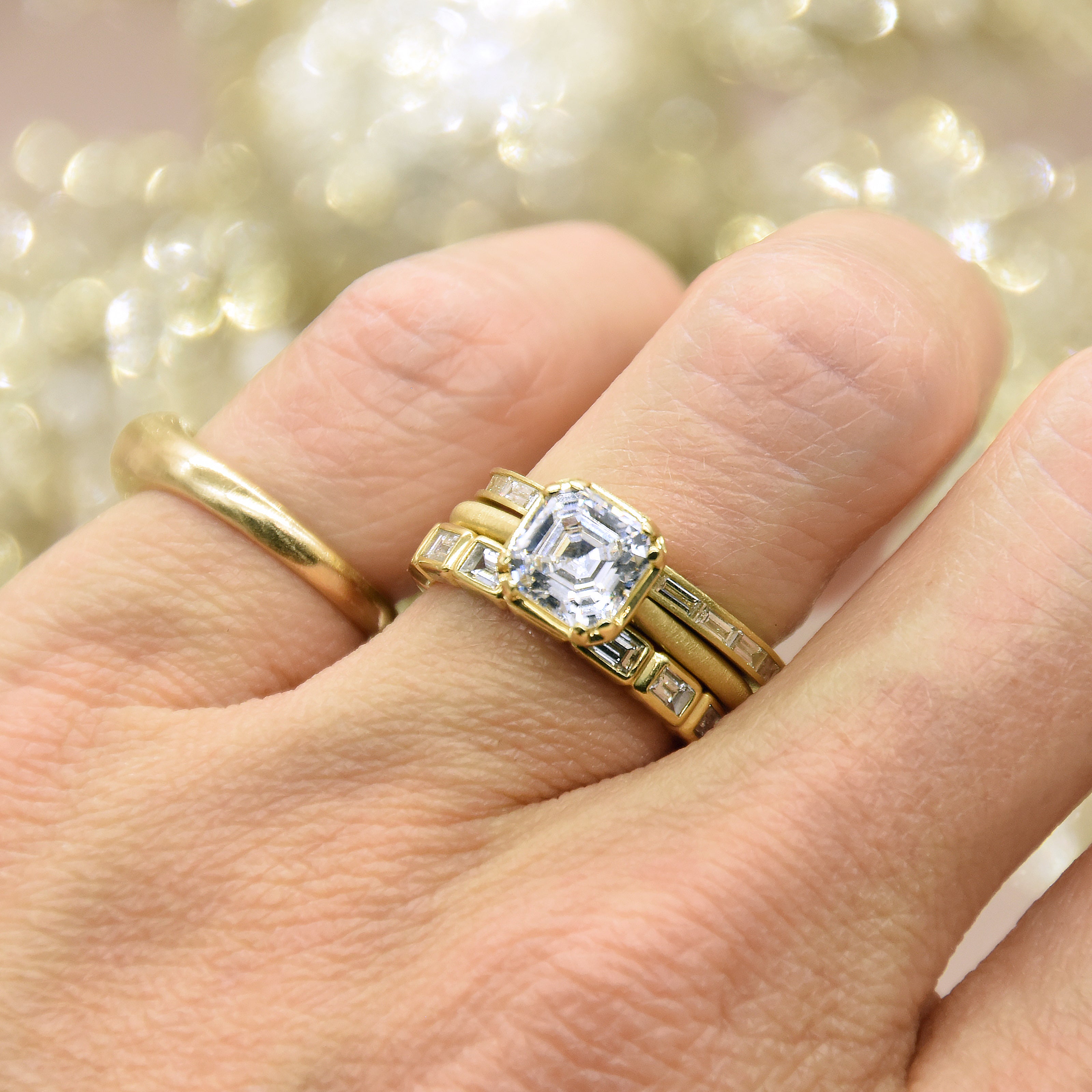 【AMYO】Baguette + Eternity Bead Ring Set(2color) Baguette + Eternity Bead Ring Set, Stacker Rings, Stackable