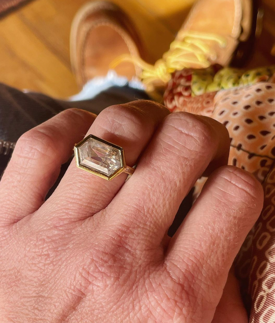 Elongated Hex Diamond Ring Samantha Louise Jewelry