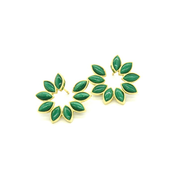 Malachite forward facing Blossom hoops