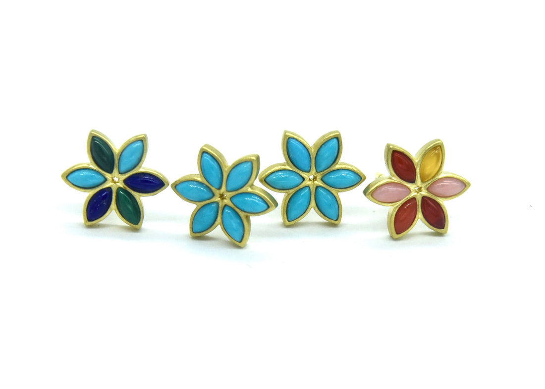 Turquoise Blossom Stud