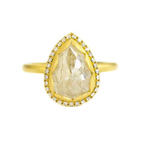 PETAL HALO RING WITH ICY PEAR DIAMOND