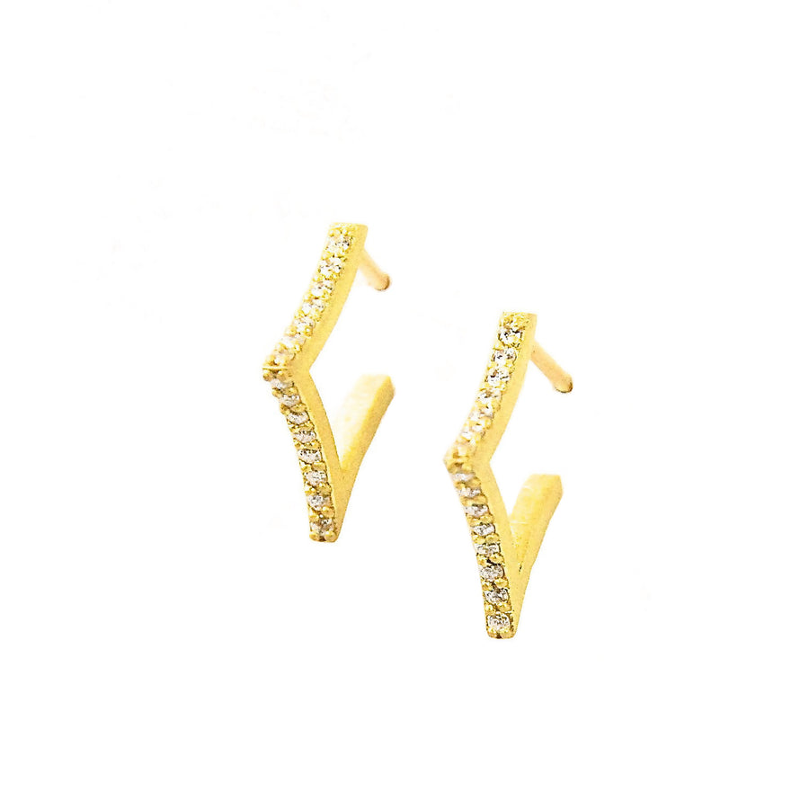 MINI PAVE FALLING STAR HOOPS