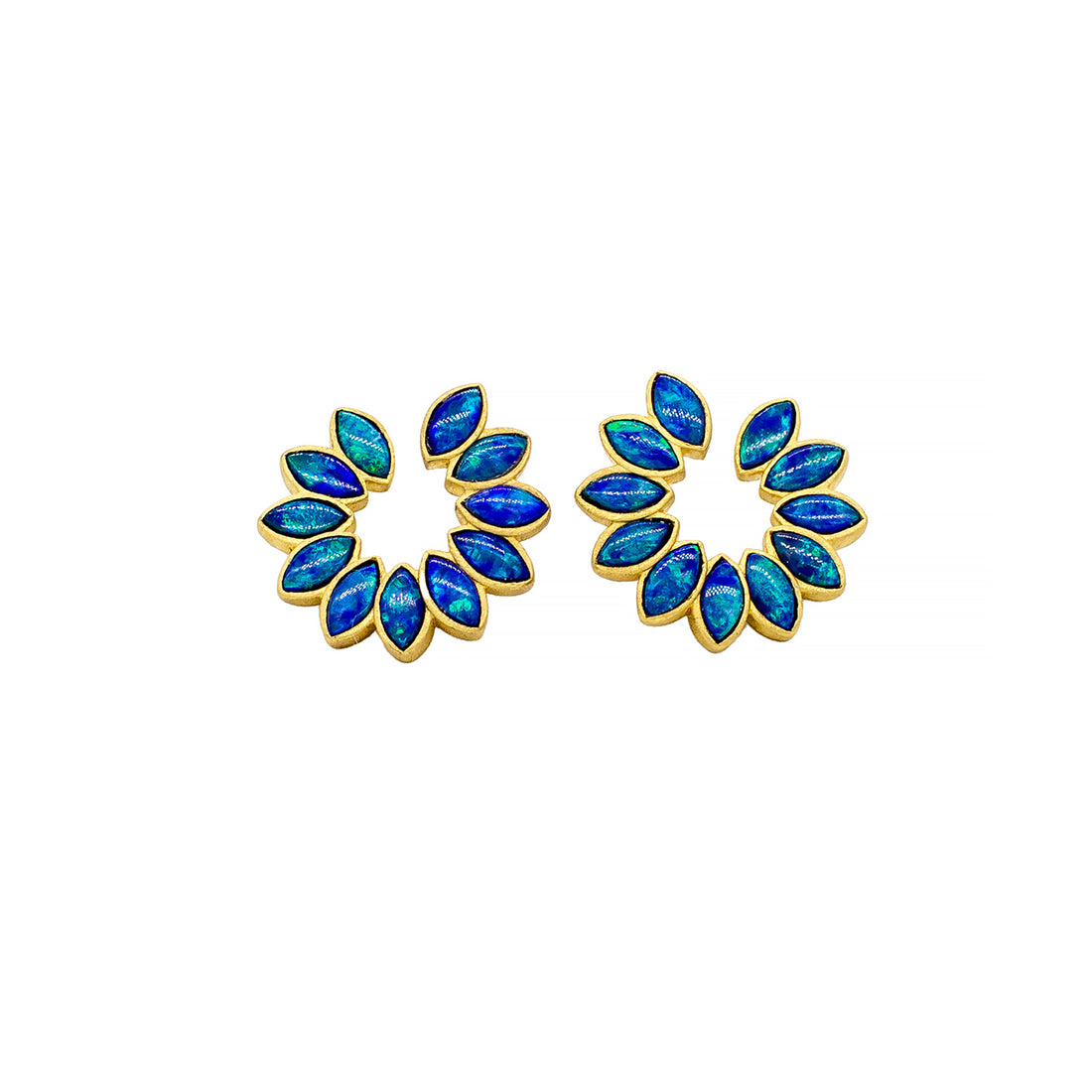 OPAL FORWARD FACING BLOSSOM HOOPS