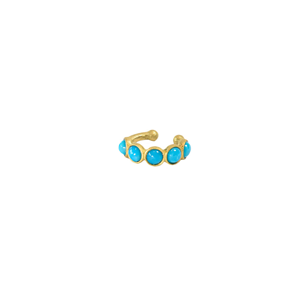 TURQUOISE BEZEL EAR CUFF