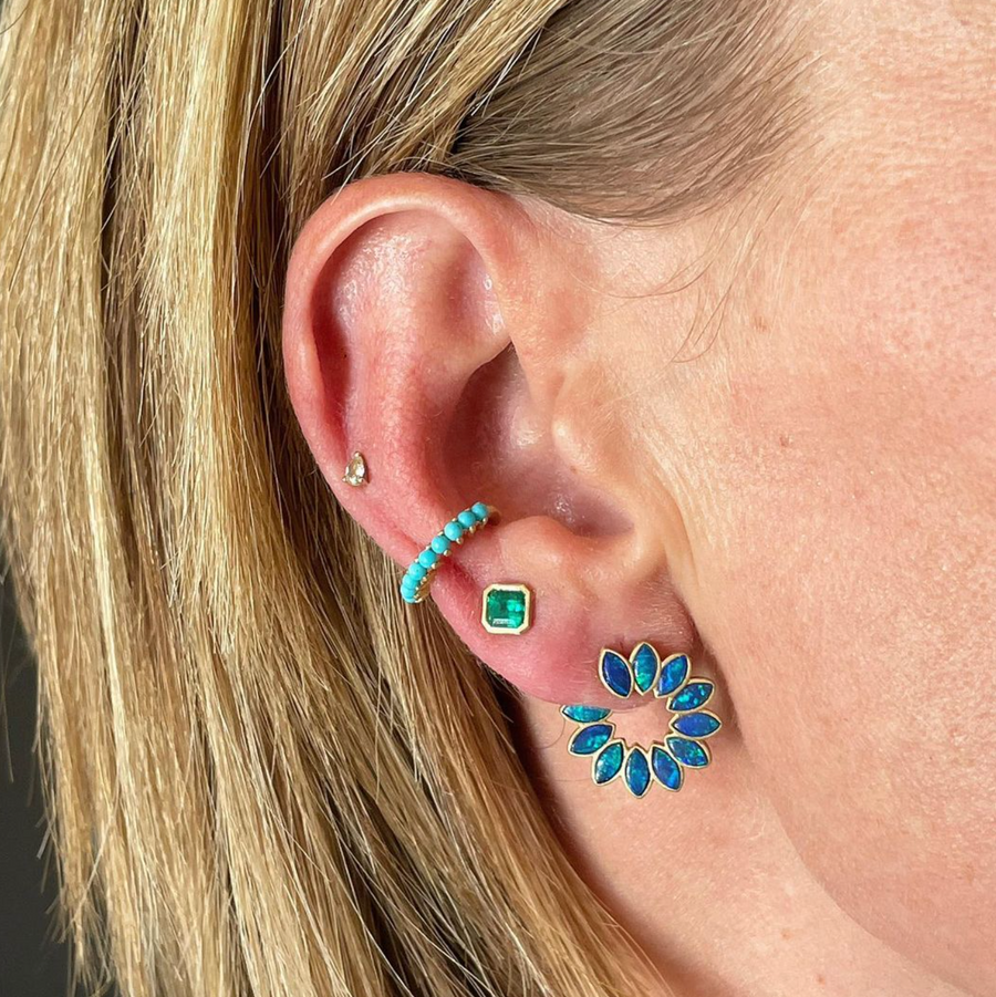 OPAL FORWARD FACING BLOSSOM HOOPS