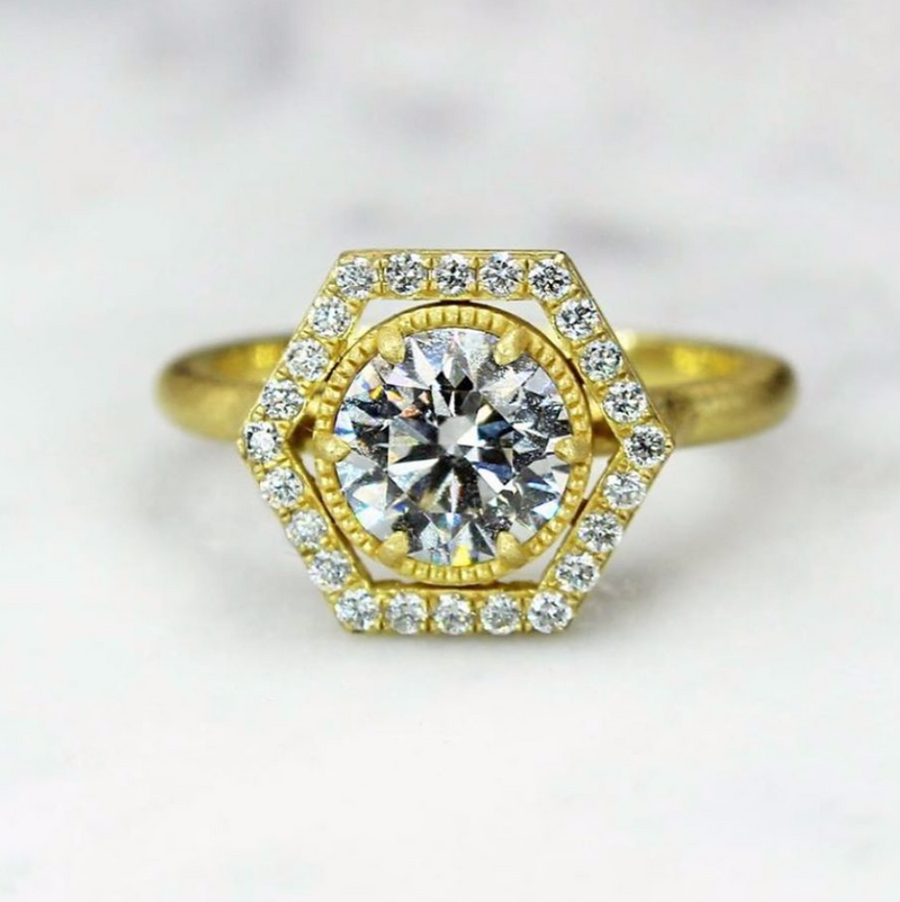 SIGNATURE HEX HALO RING